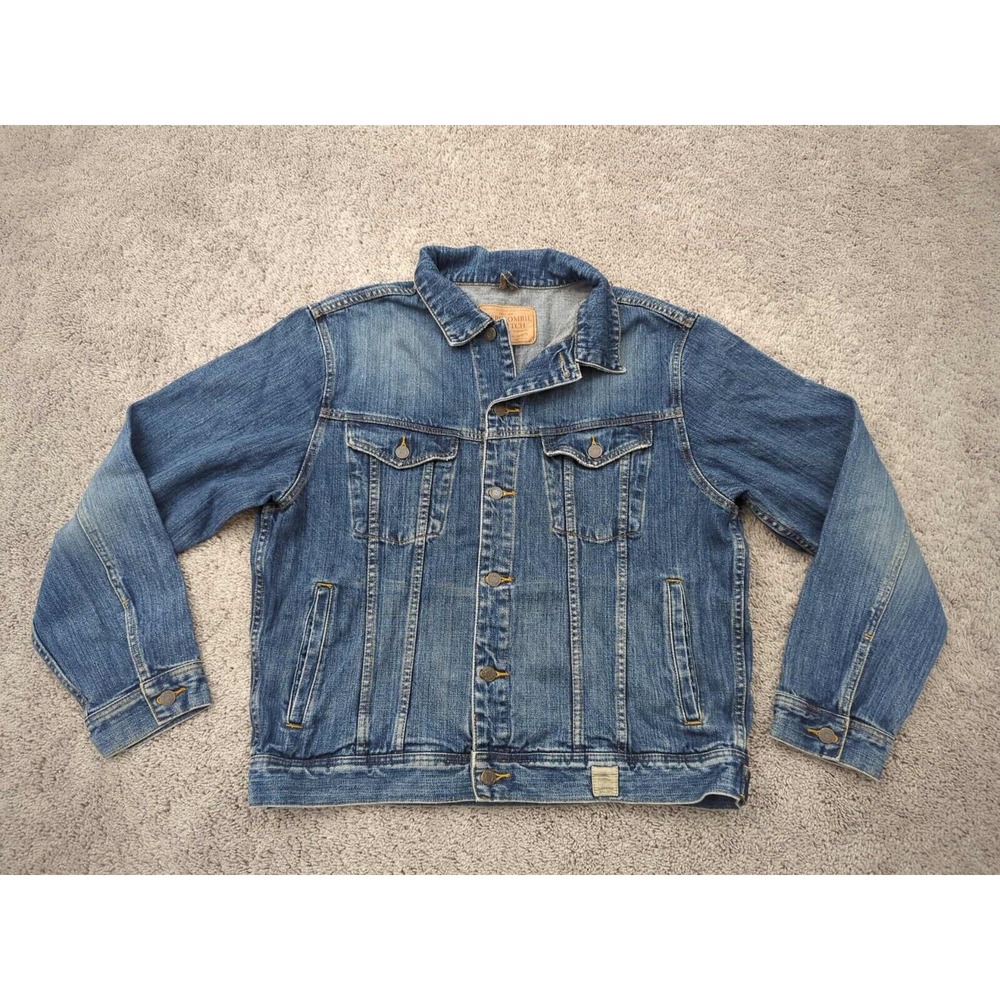 Vintage Abercrombie & Fitch Denim Jacket Mens Extra Large Blue Made in‎ Macau